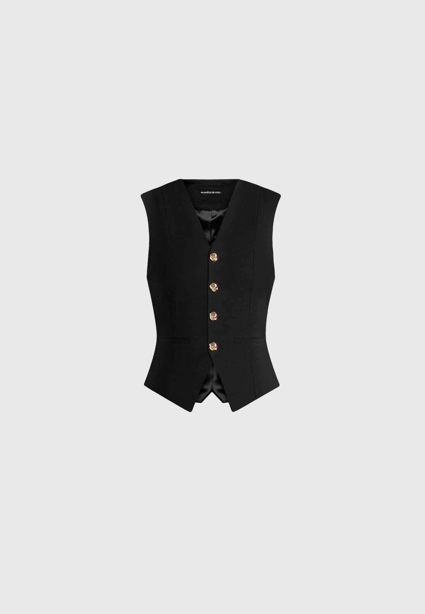 Christine - Tailored Cinched Waistcoat - Black