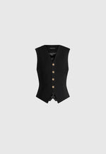Christine - Tailored Cinched Waistcoat - Black