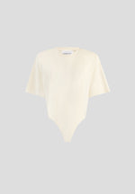 BS002 - Wide Shoulder Bodysuit T-Shirt - Pale Yellow