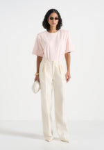Julie - Tailored Twin Pleat Pants - Off White