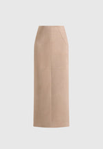Celie - Suede Maxi Skirt - Beige