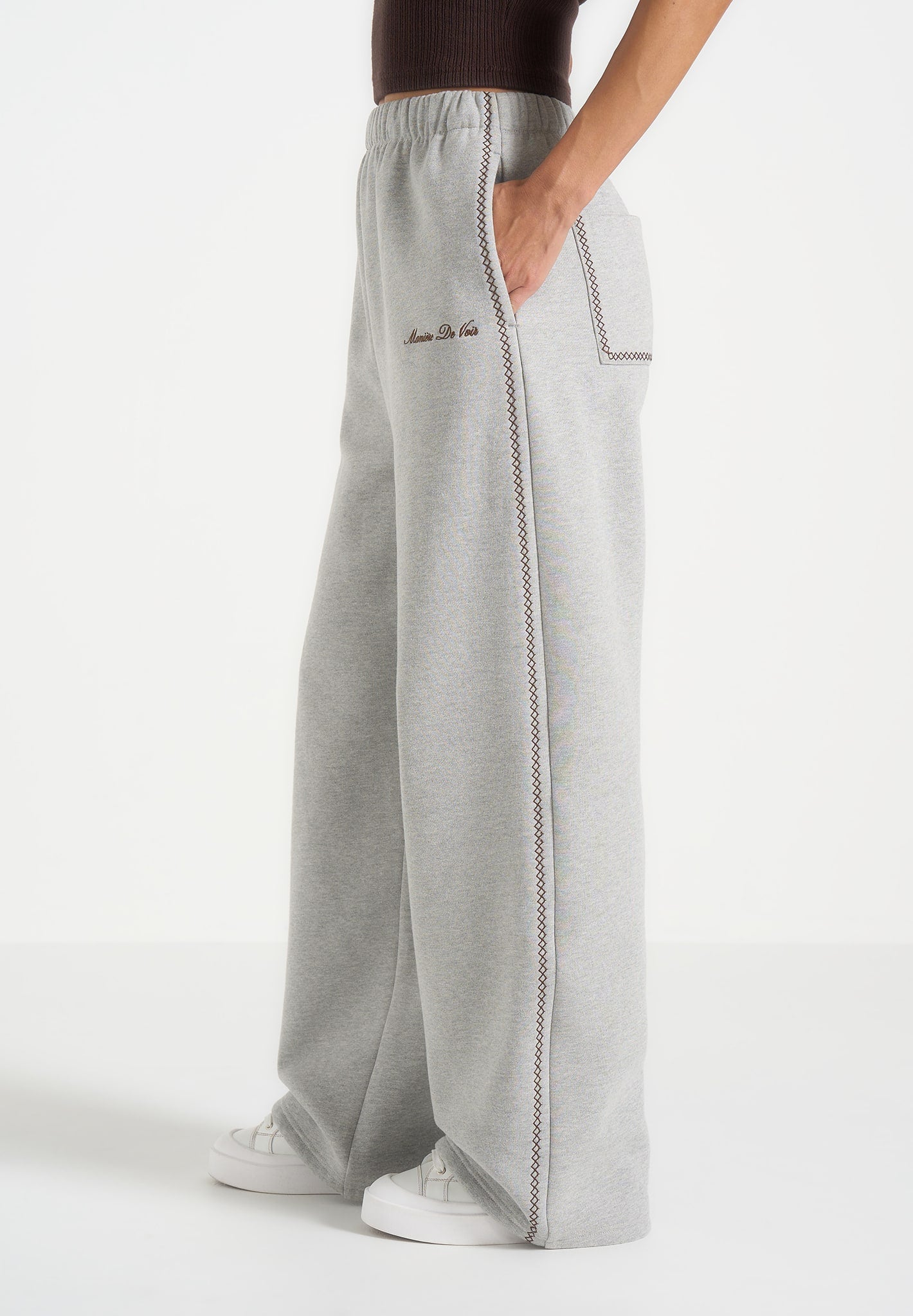Morgan - Unisex Whipstitch Regular Joggers - Light Grey 