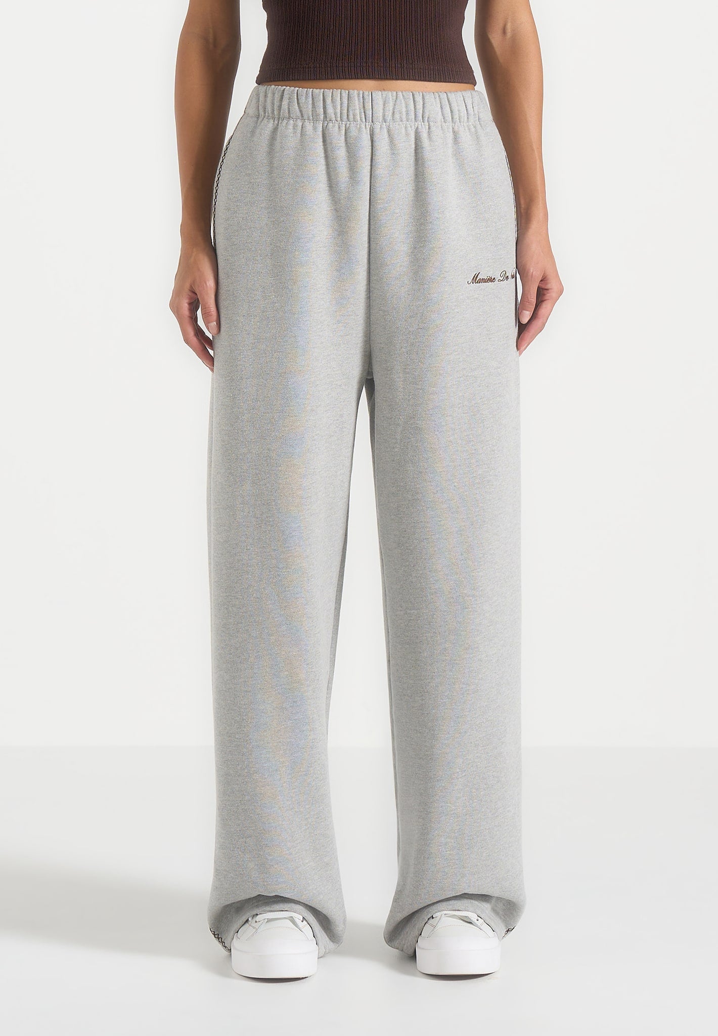 Morgan - Unisex Whipstitch Regular Joggers - Light Grey