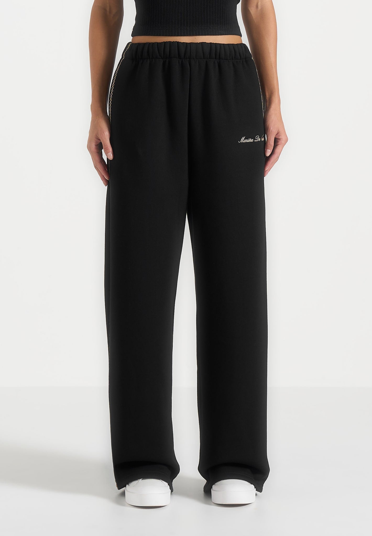 Morgan - Unisex Whipstitch Regular Joggers - Black