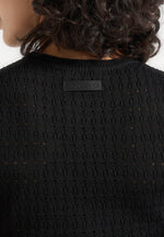Kelsey - Pointelle Asymmetric Top - Black