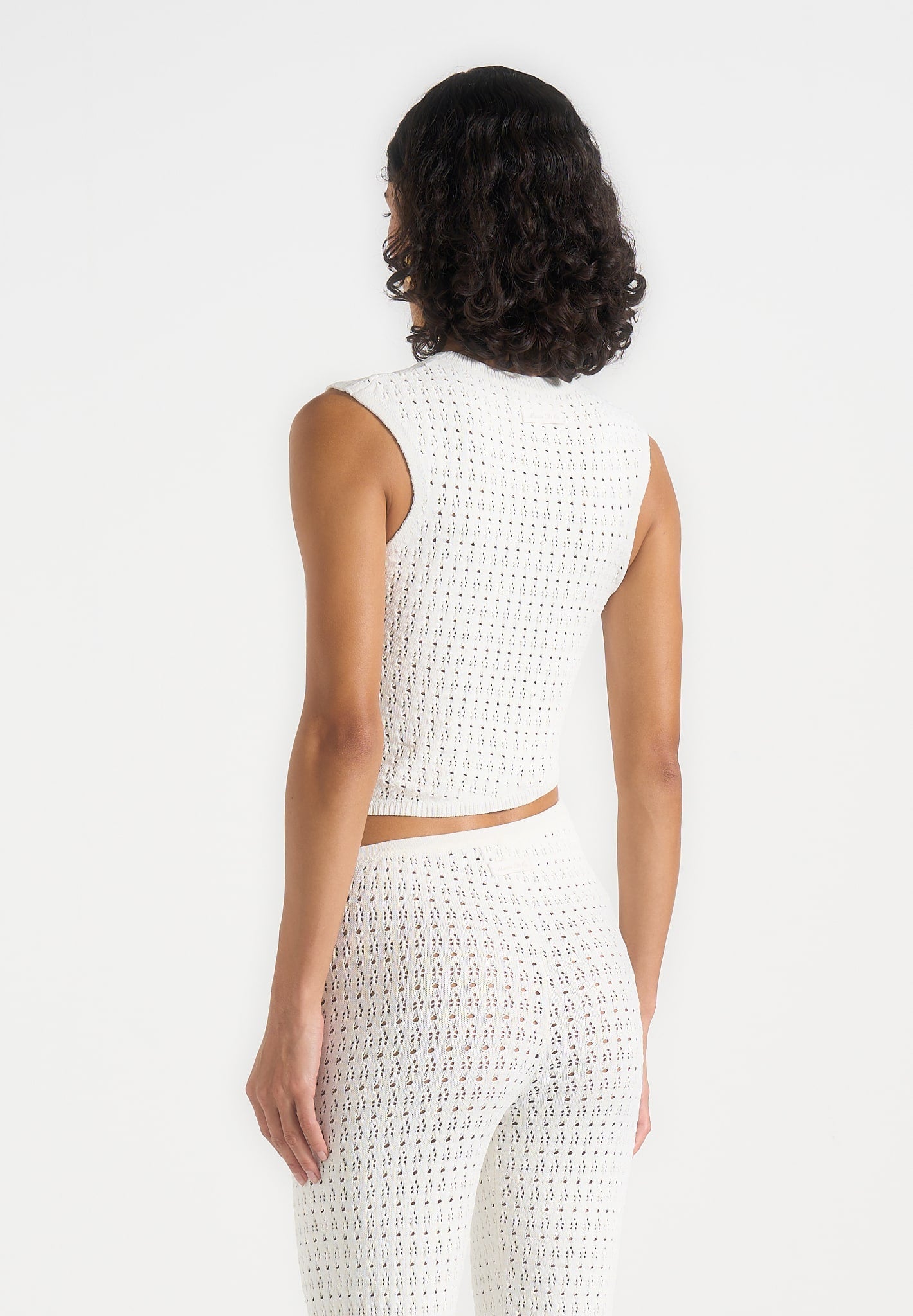 Kelsey - Pointelle Asymmetric Top - Cream
