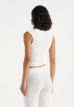 Kelsey - Pointelle Asymmetric Top - Cream