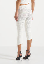 Piper - Pointelle Asymmetric Capri Leggings - Cream