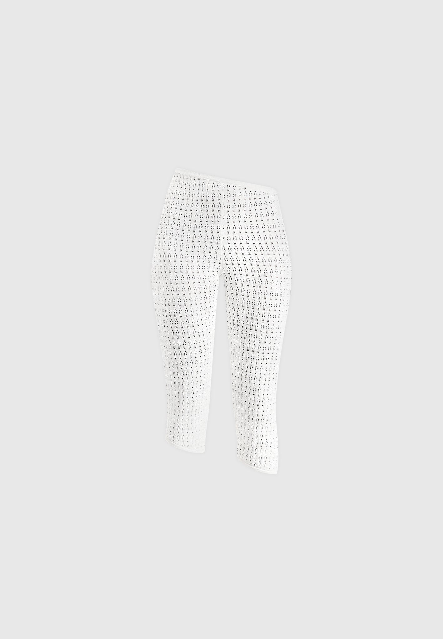Piper - Pointelle Asymmetric Capri Leggings - Cream
