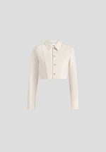 Florine - Linen Pintuck Cropped Shirt - Natural