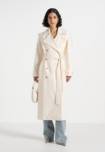 Esther - Trench Coat With Double Belt - White