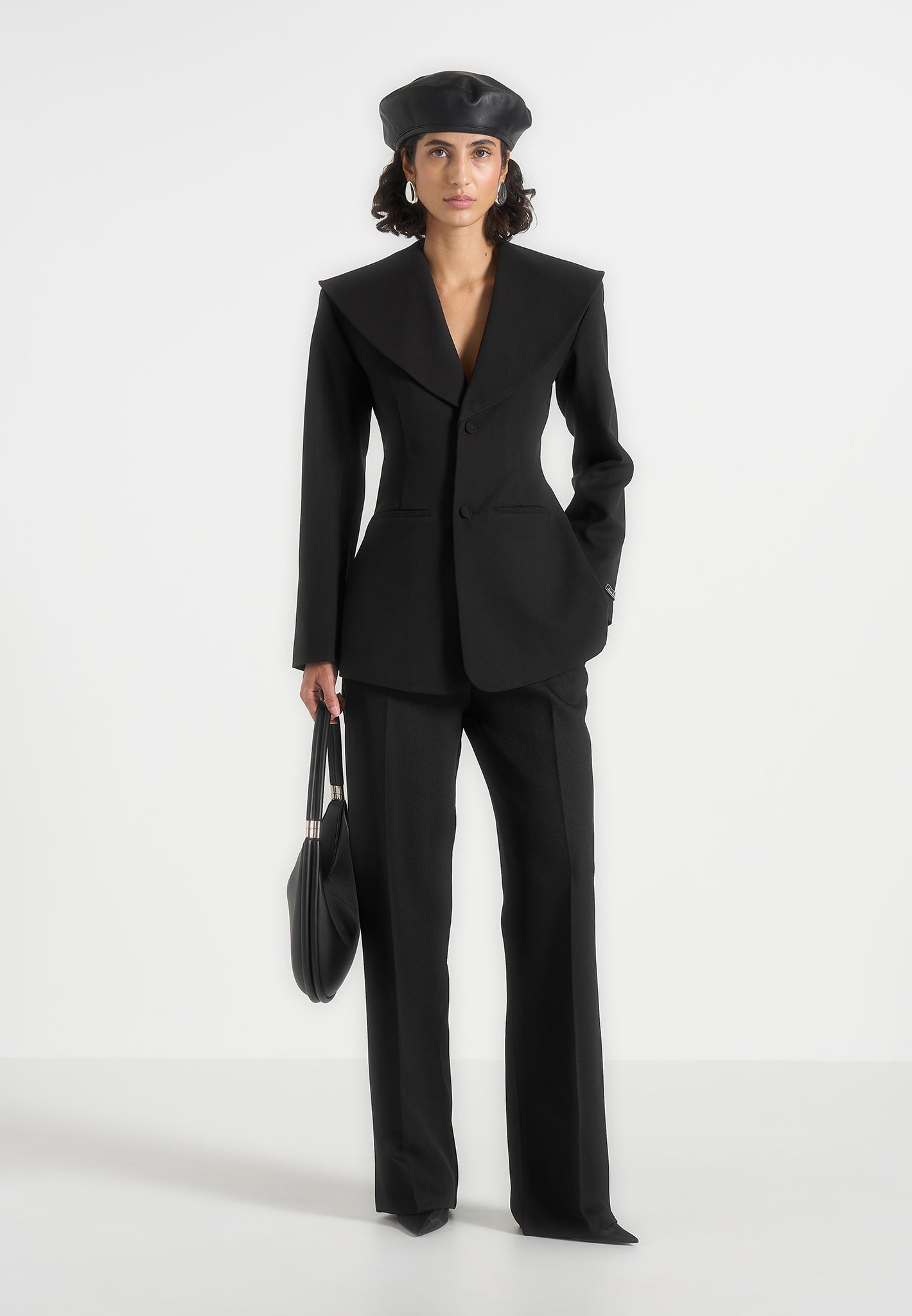 Emy - Shawl Hourglass Blazer - Black 