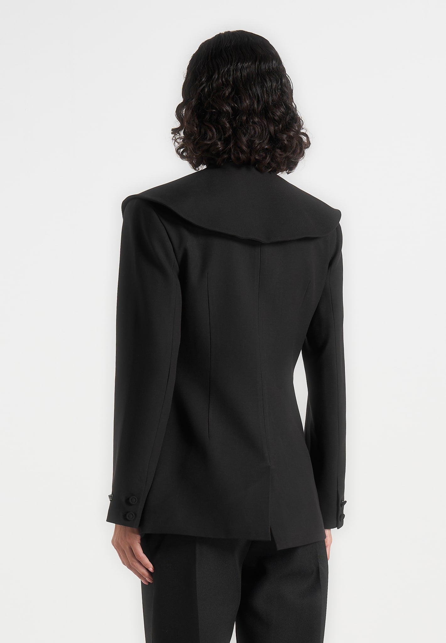 Emy - Shawl Hourglass Blazer - Black
