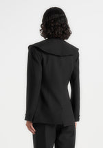 Emy - Shawl Hourglass Blazer - Black