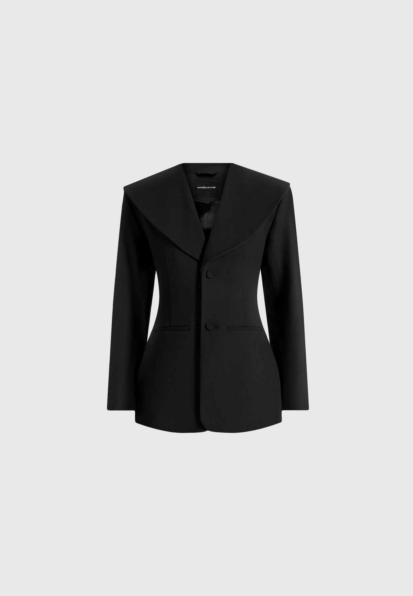 Emy - Shawl Hourglass Blazer - Black