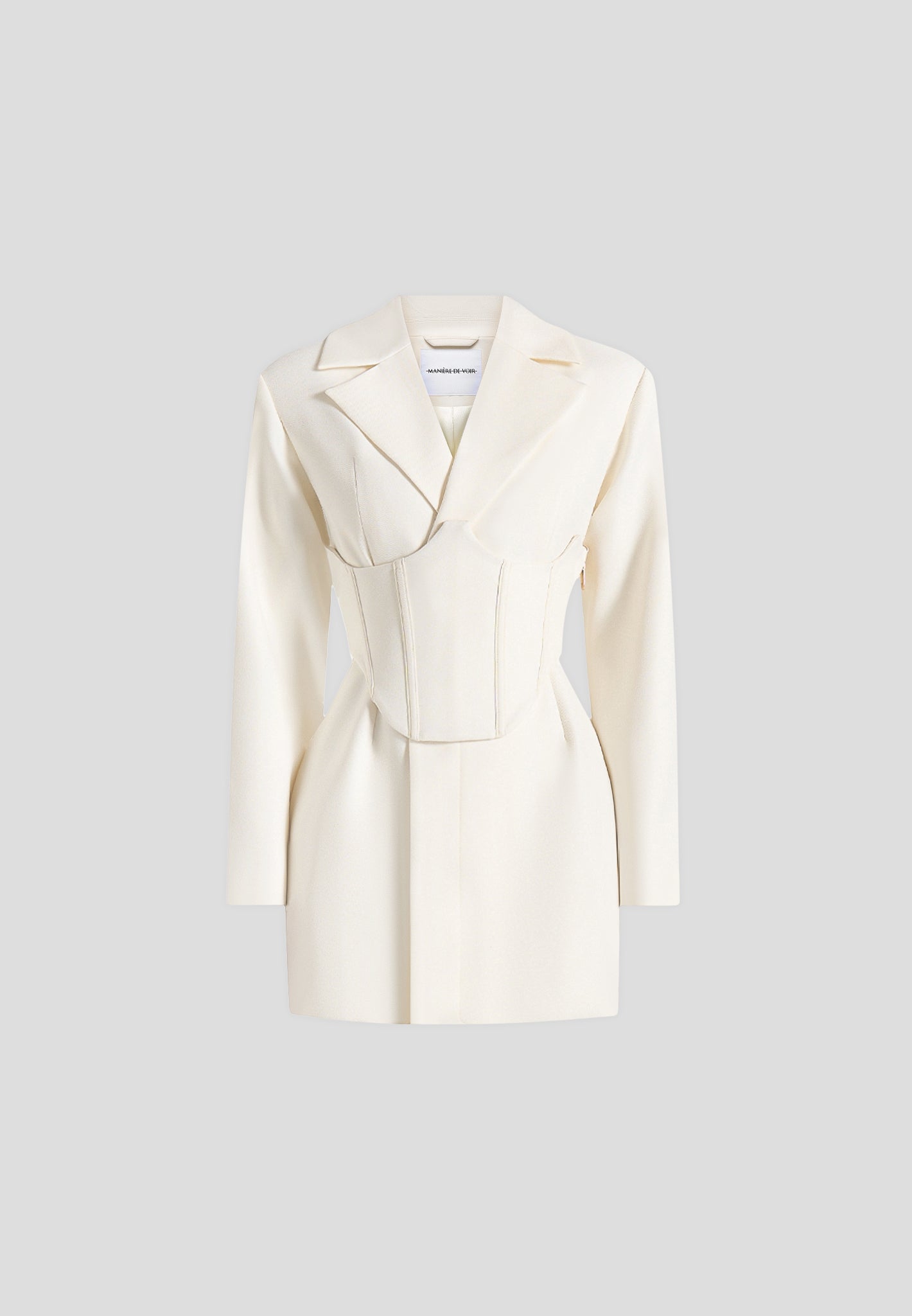 Lacey - Tailored Blazer Dress With Reversible Belt - Off White