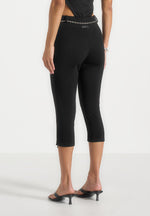 Una - Capri Leggings With Chain - Black