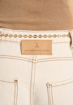 Enora - Hourglass Jean With Chain - Cream
