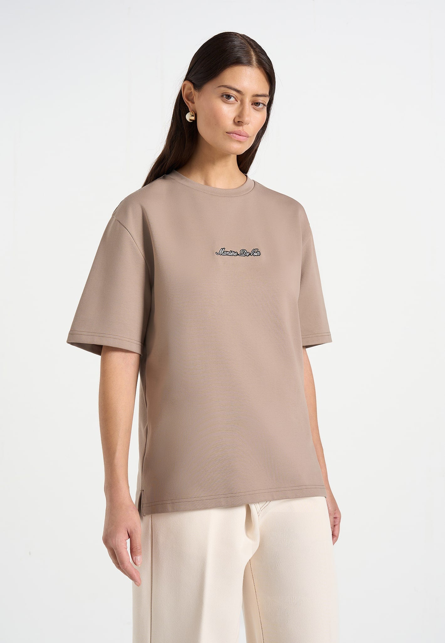 TS001 - Unisex Signature Relaxed Fit Cotton T-Shirt - Taupe