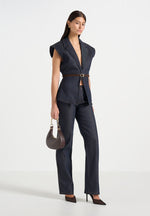 Florence - Denim High Rise Straight Leg Jeans - Indigo