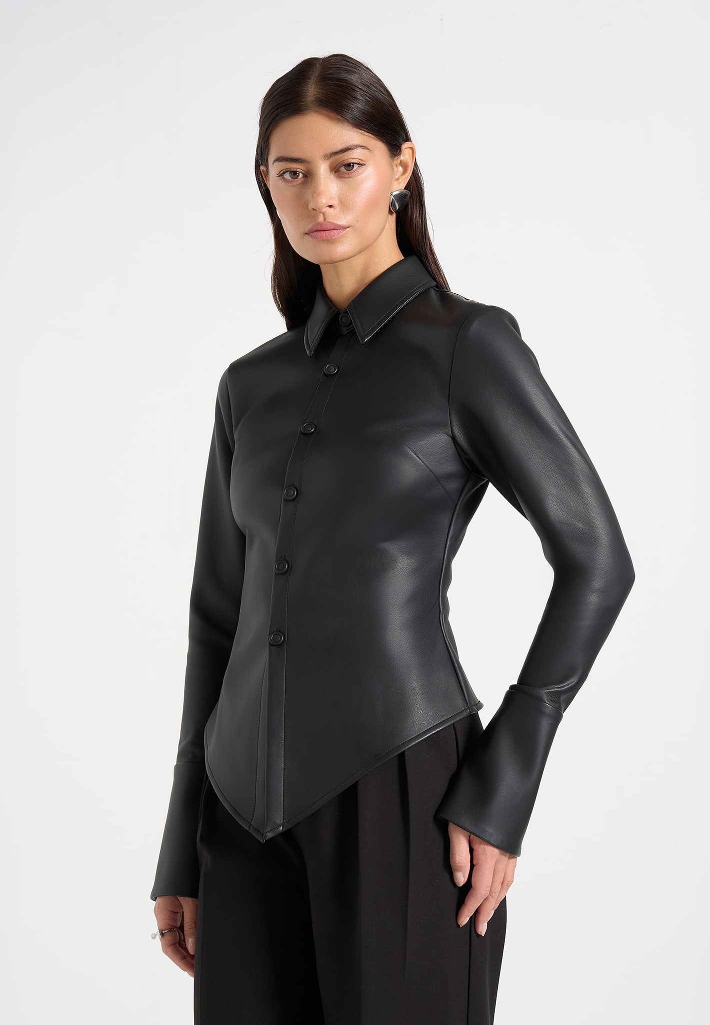 sonia-leather-cinch-shirt-black