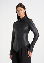 sonia-leather-cinch-shirt-black