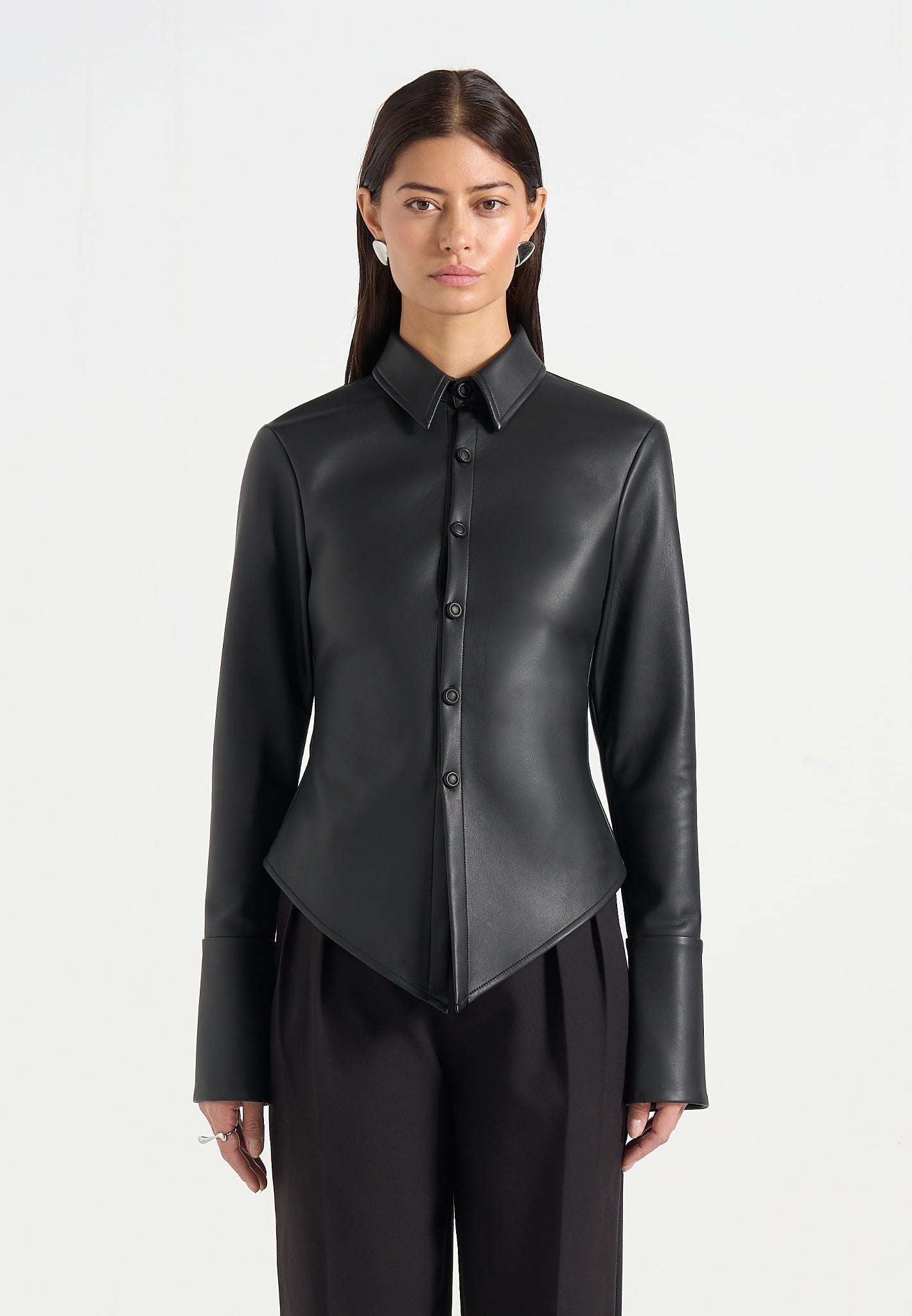 sonia-leather-cinch-shirt-black