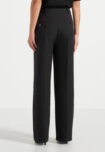 Julie - Tailored Twin Pleat Trousers - Black