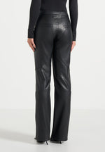 seren-croc-embossed-lace-up-trousers-black