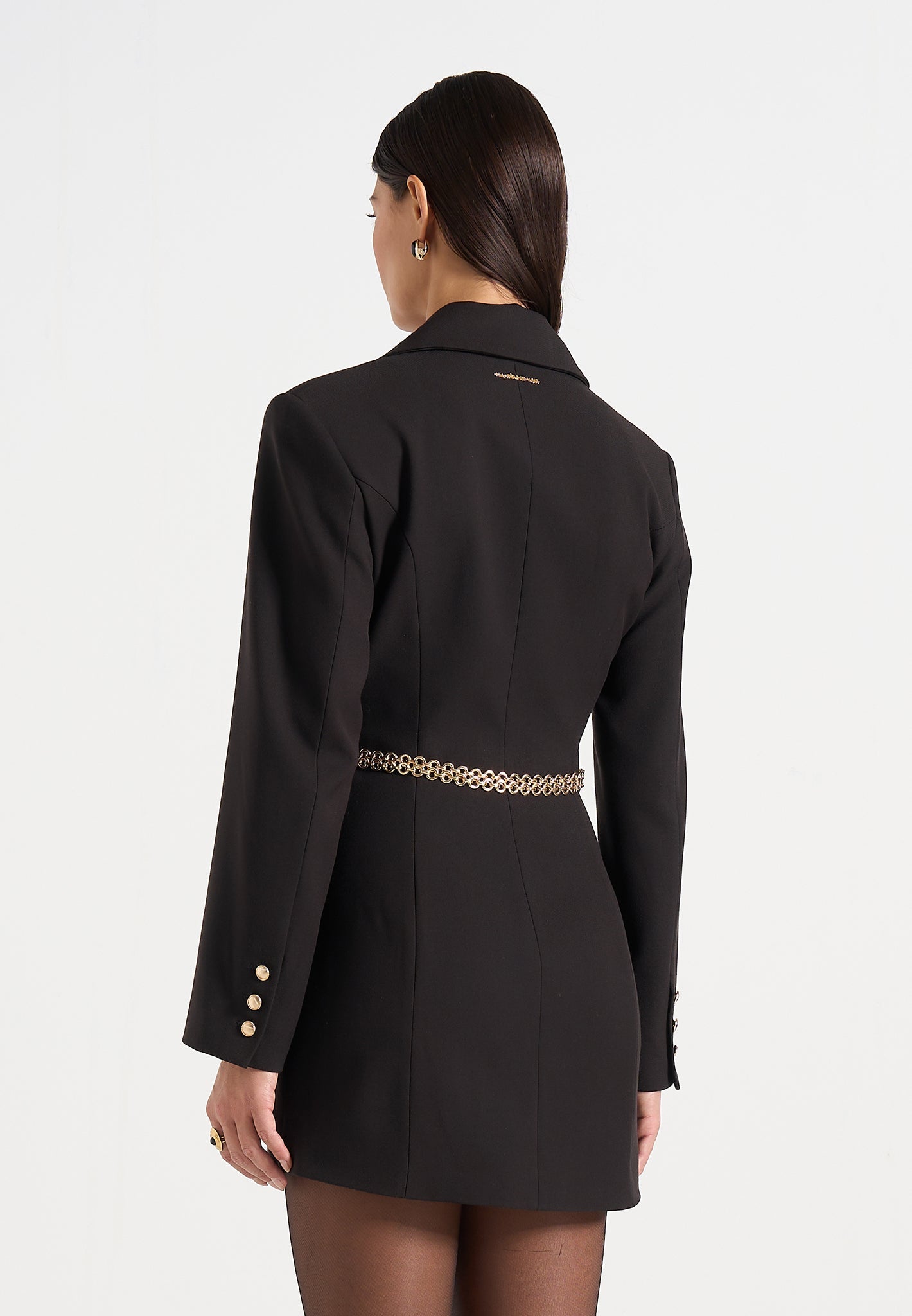 Zara - Double Breasted Blazer Dress With Chain