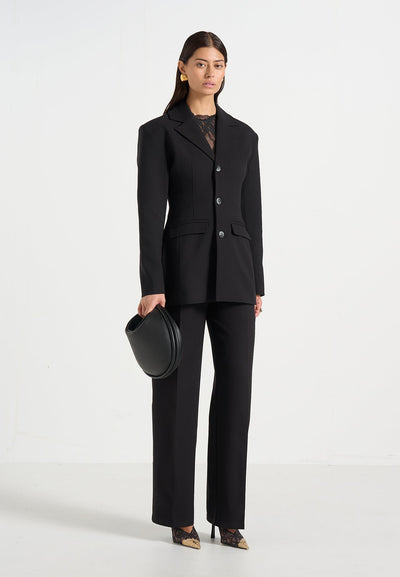 claire-wide-shoulder-cinch-waist-blazer-black