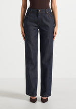 Florence - Denim High Rise Straight Leg Jeans - Indigo