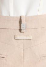 Lorette - Tailored Twin Pleat Shorts - Beige