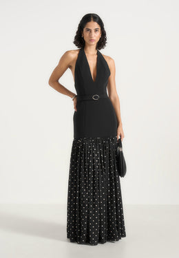 deborah-halter-maxi-dress-with-waist-detail-black-white