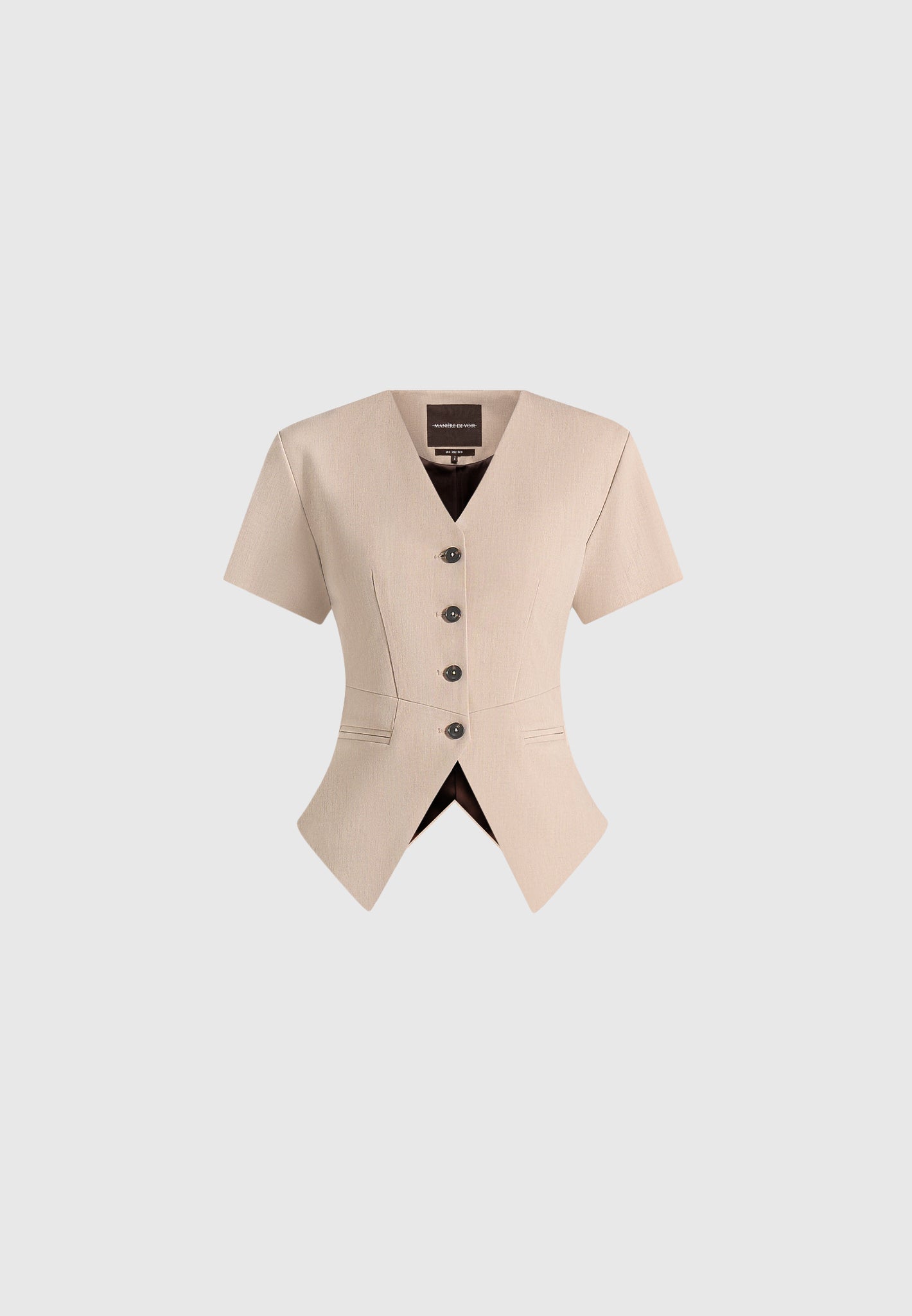 Yolanda - Tailored Peplum Waistcoat - Beige
