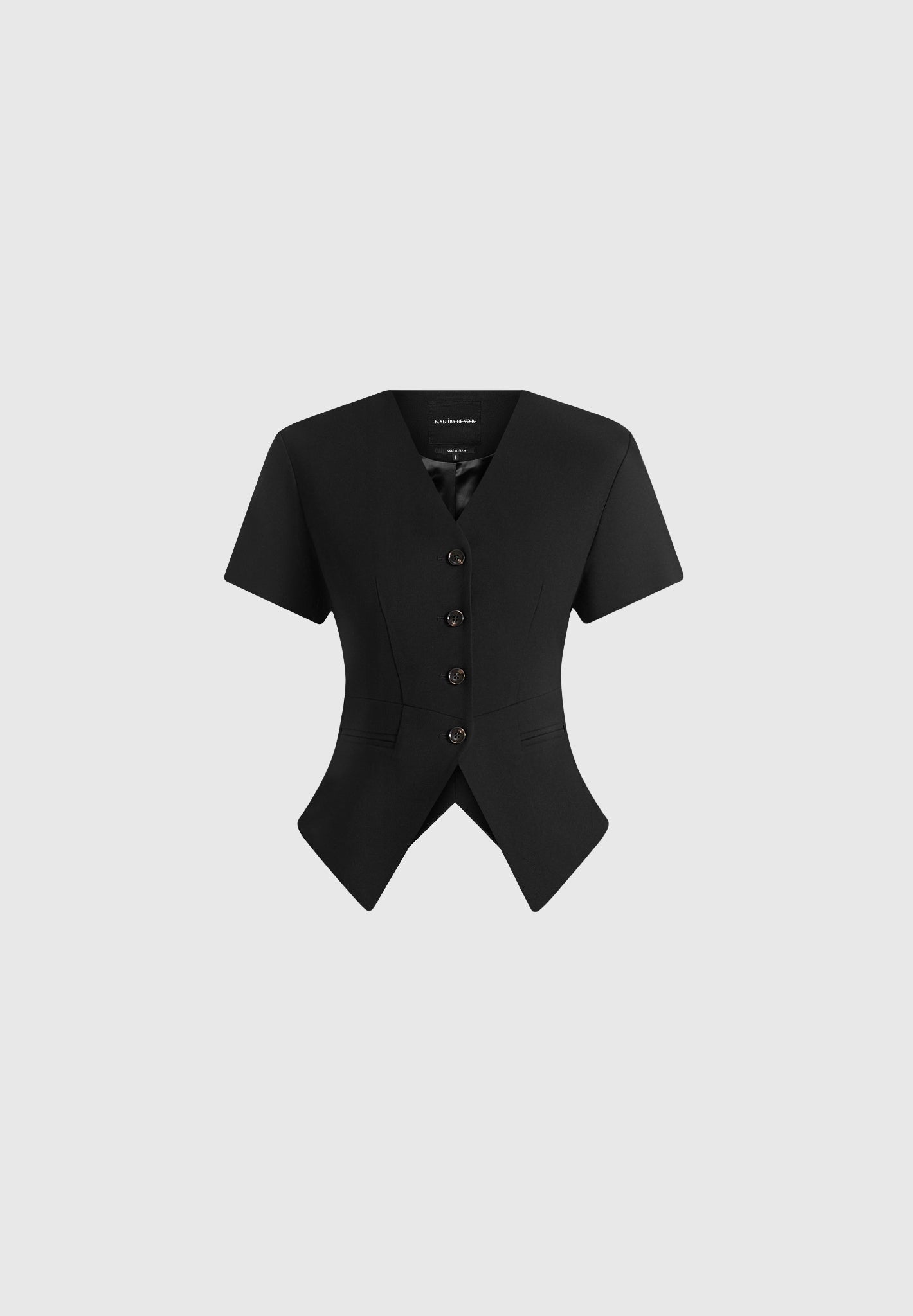 Yolanda - Tailored Peplum Waistcoat - Black