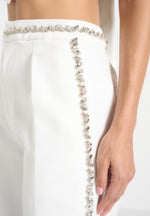 Patricia - Embellished Tailored Pants - White