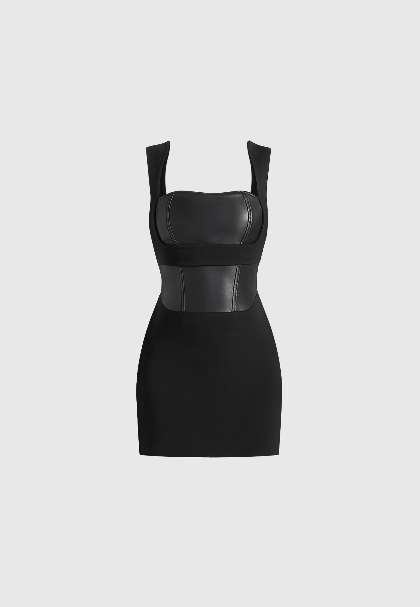 Layered Corset Mini Dress - Black