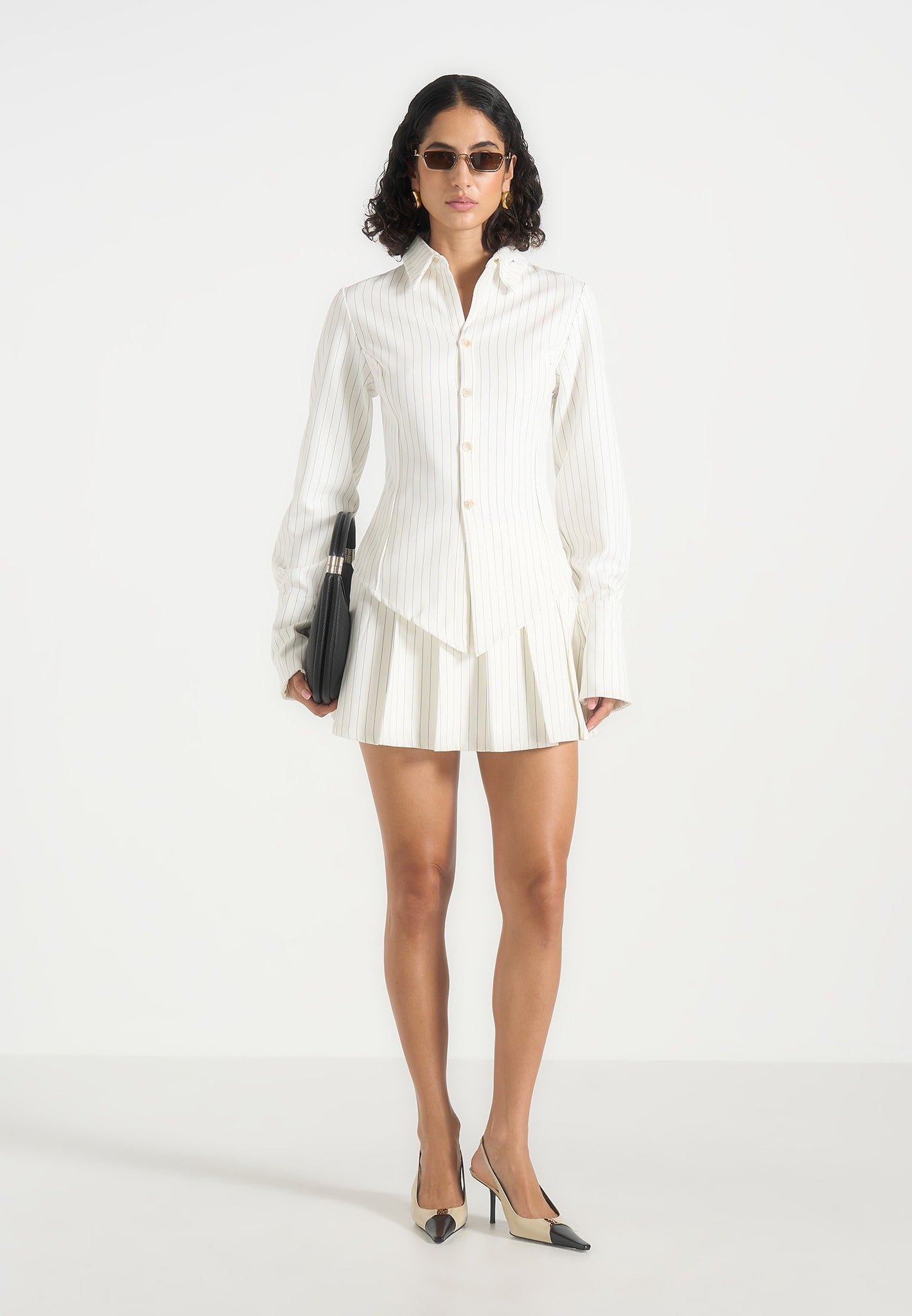 pinstripe-pleated-skort-white