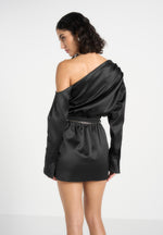 off-shoulder-draped-satin-mini-dress-with-belt-black