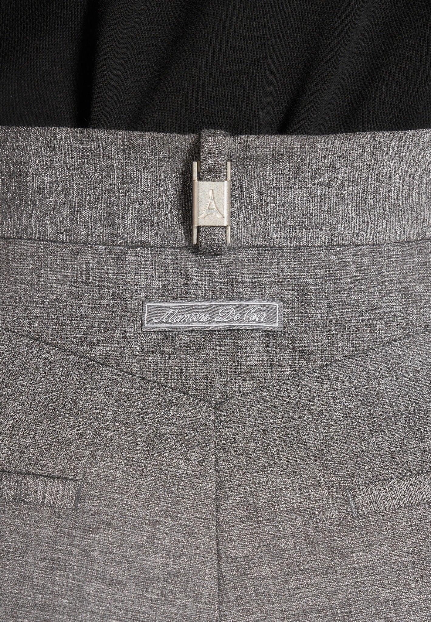 Danielle - Tailored Pleated Cargo Pants - Grey Marl