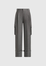 textured-tailored-pleated-cargo-trousers-grey