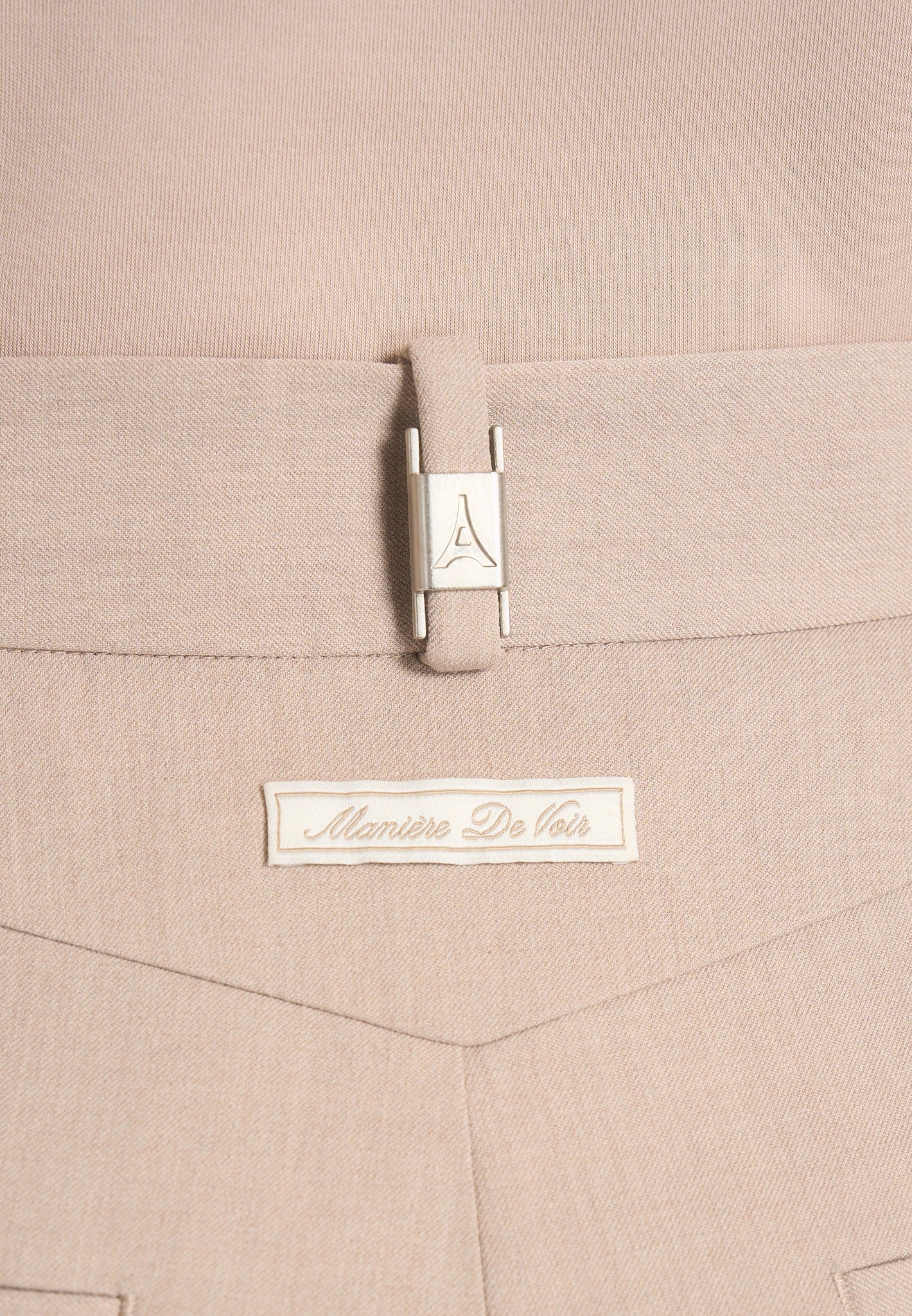 Danielle - Tailored Pleated Cargo Pants - Beige