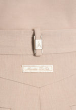 Danielle - Tailored Pleated Cargo Pants - Beige