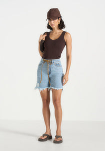Arianne - Linen Bandana Cap - Brown