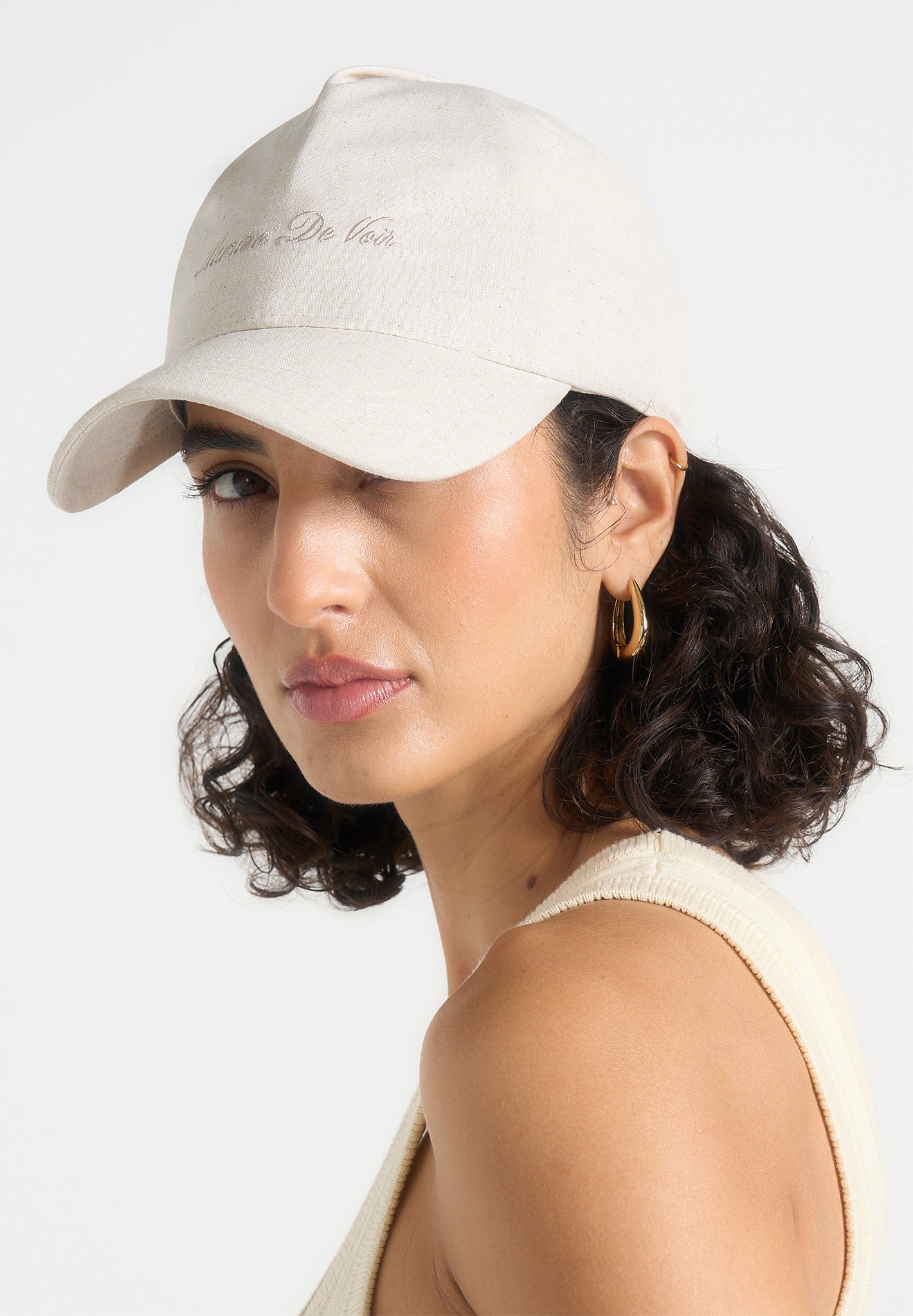 Arianne - Linen Bandana Cap - Natural
