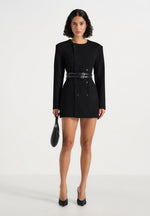 sierra-double-breasted-belted-blazer-dress-black