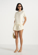 TS002 - Short Sleeve Cotton T-Shirt - Pale Yellow