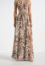 june-chain-belt-cut-out-georgette-halter-maxi-dress-animal