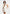 Mirena - Ruched Open Back Mini Dress With Scarf - White